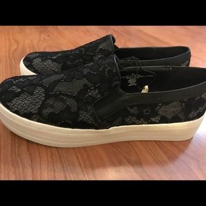 Mossimo Black Lace Wedge Shoes